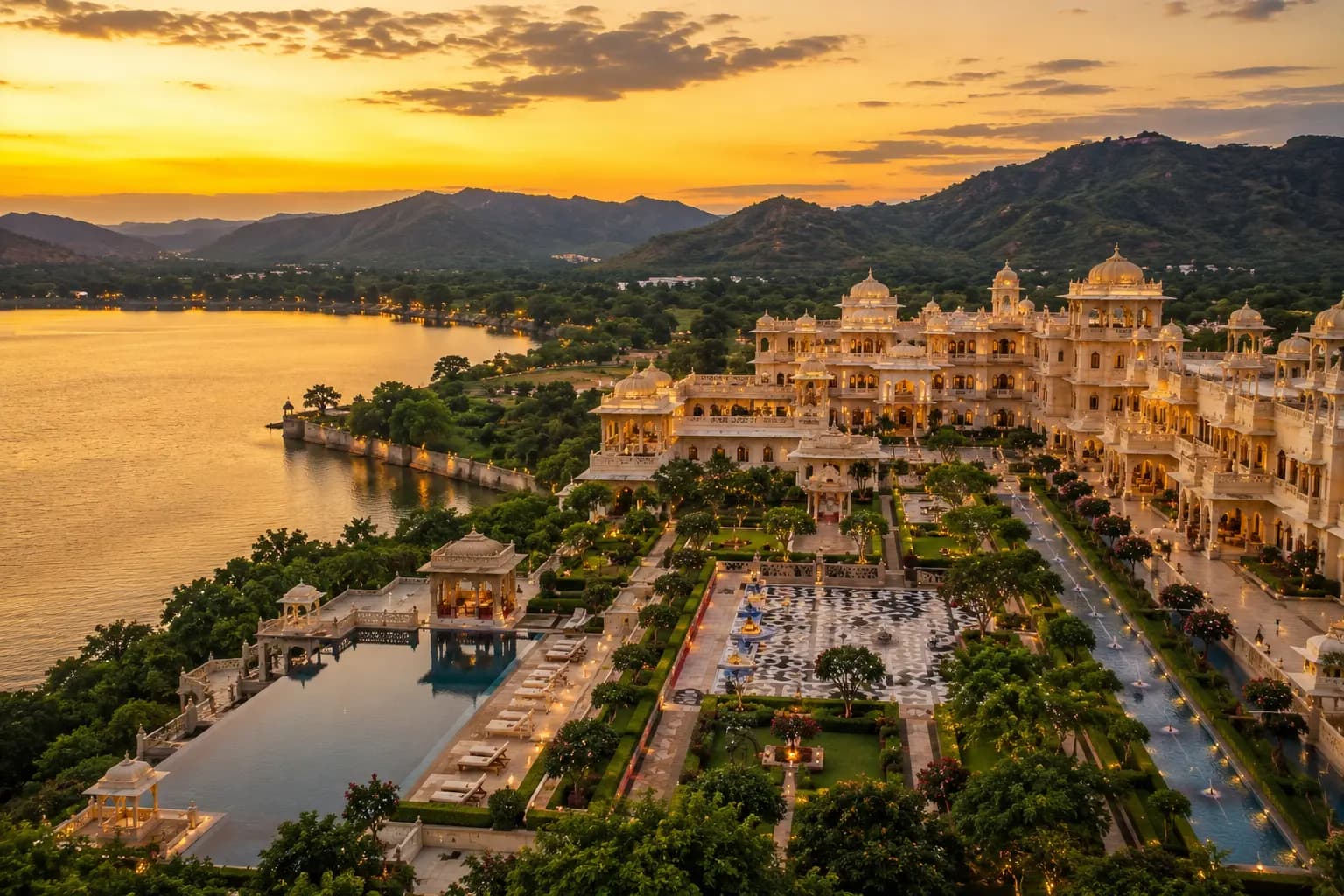 Palace hotel facade photography on Lake Pichola Udaipur